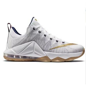 Nike LeBron 12 Low USA Gold Olympic White